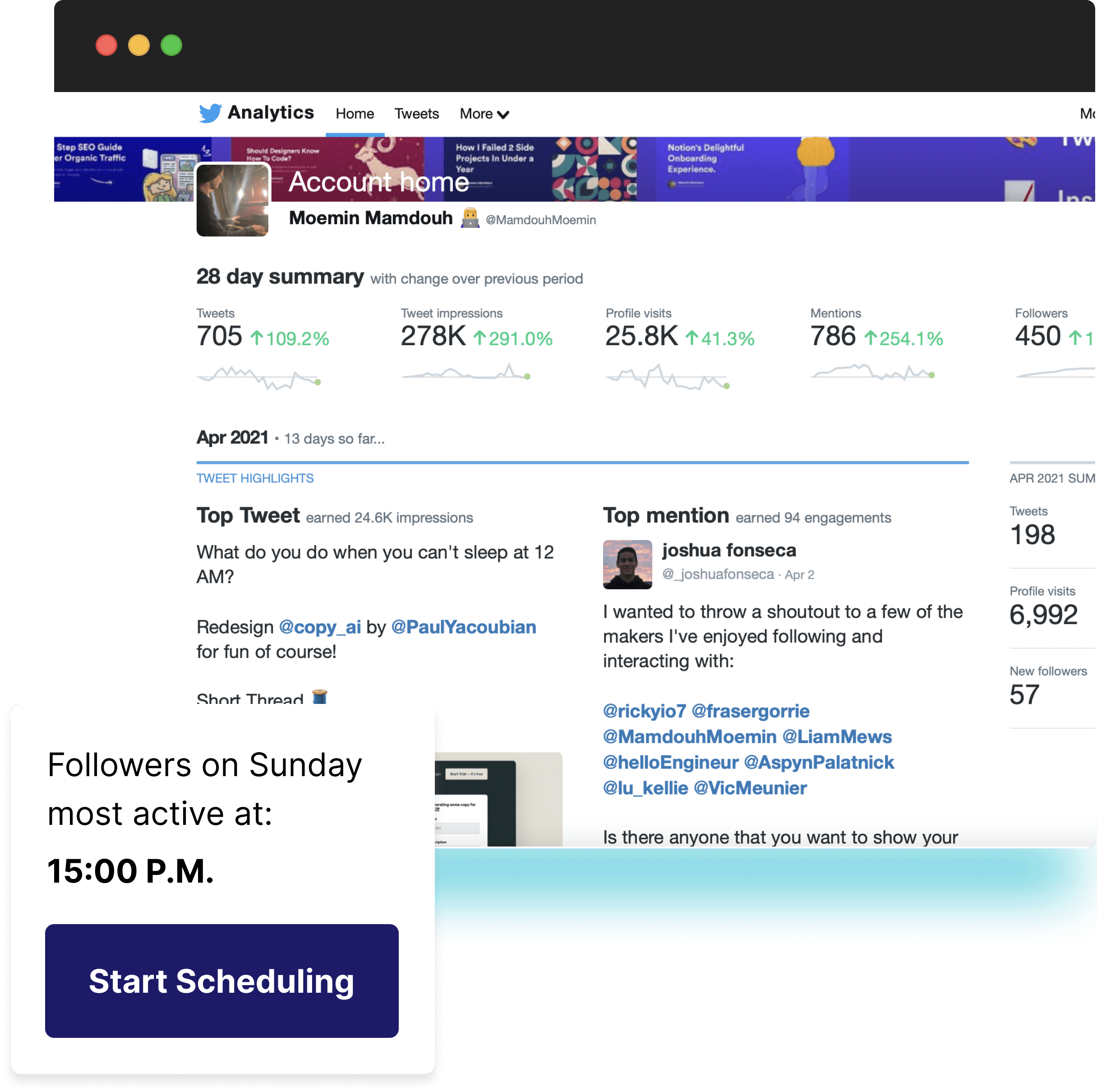 Mockup of a webpage